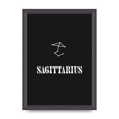 Minimalist Horoscope Star Sign Series Sagittarius Printed Poster - A4 framed