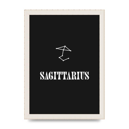 Minimalist Horoscope Star Sign Series Sagittarius Printed Poster - A4 framed