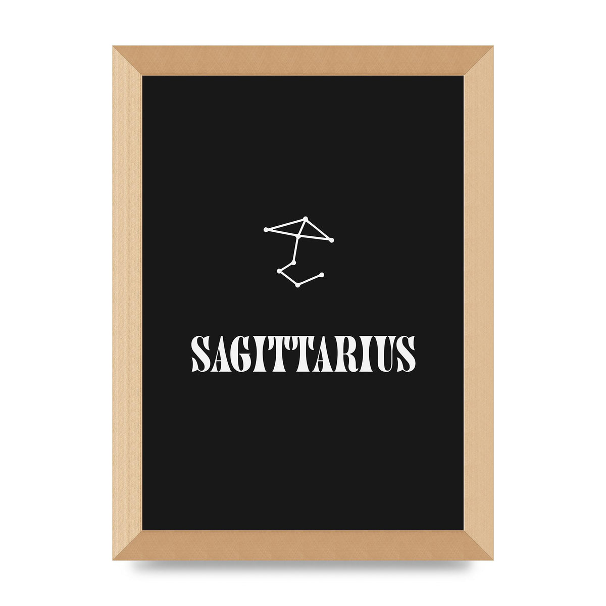 Minimalist Horoscope Star Sign Series Sagittarius Printed Poster - A4 framed