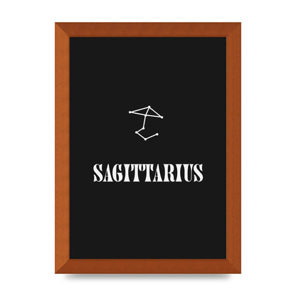 Minimalist Horoscope Star Sign Series Sagittarius Printed Poster - A4 framed