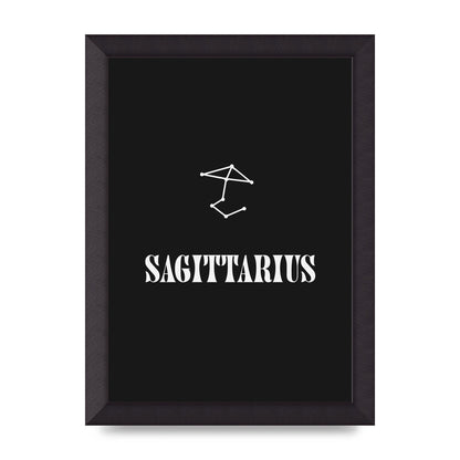 Minimalist Horoscope Star Sign Series Sagittarius Printed Poster - A4 framed