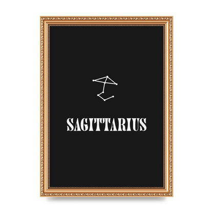 Minimalist Horoscope Star Sign Series Sagittarius Printed Poster - A4 framed