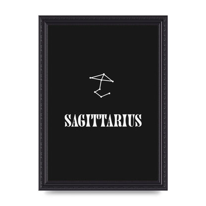 Minimalist Horoscope Star Sign Series Sagittarius Printed Poster - A4 framed