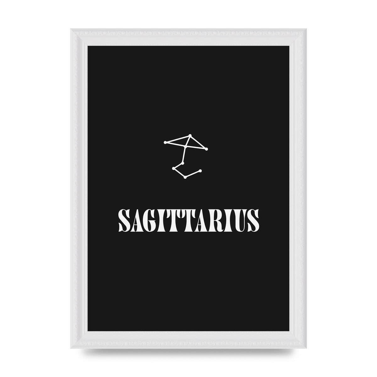 Minimalist Horoscope Star Sign Series Sagittarius Printed Poster - A4 framed