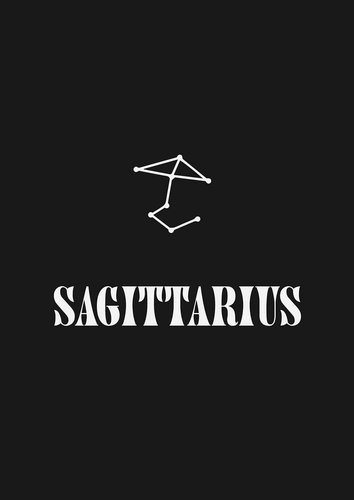 Minimalist Horoscope Star Sign Series Sagittarius Printed Poster - detail