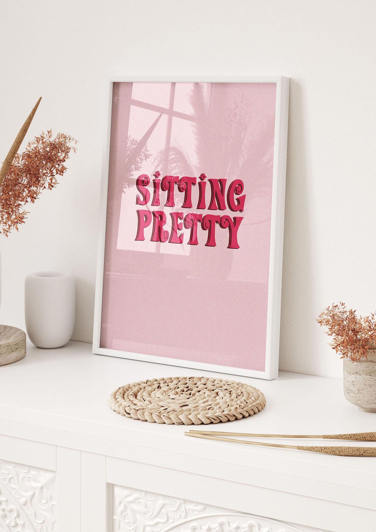 Pink Sitting Pretty Quote" Art For The Home - hall 1