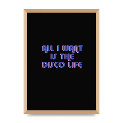 Disco Life Retro" Wall Art - A2 framed