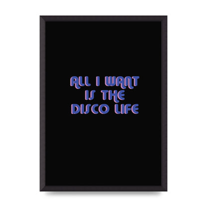 Disco Life Retro" Wall Art - A2 framed