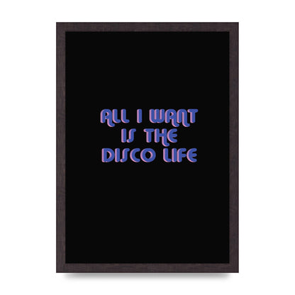 Disco Life Retro" Wall Art - A3 framed