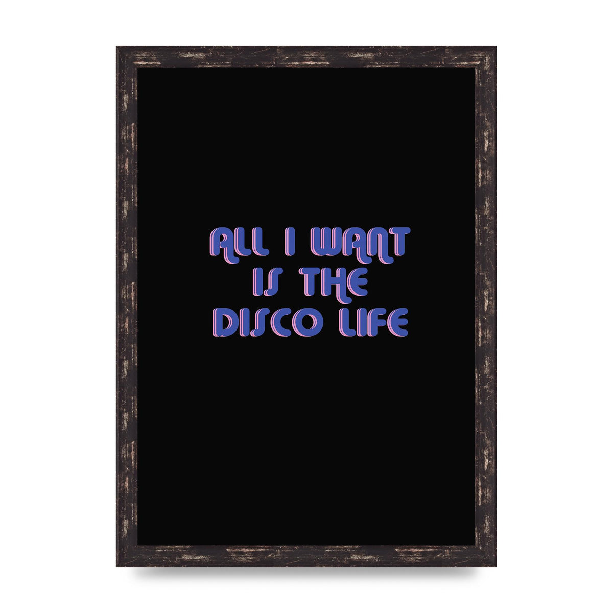 Disco Life Retro" Wall Art - A3 framed