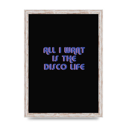 Disco Life Retro" Wall Art - A3 framed