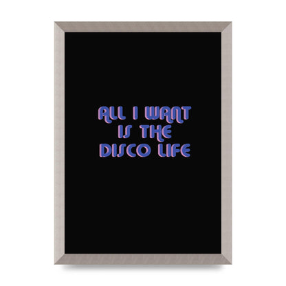 Disco Life Retro" Wall Art - A3 framed