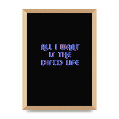 Disco Life Retro" Wall Art - A3 framed