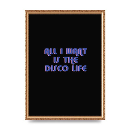 Disco Life Retro" Wall Art - A3 framed