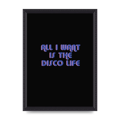 Disco Life Retro" Wall Art - A3 framed