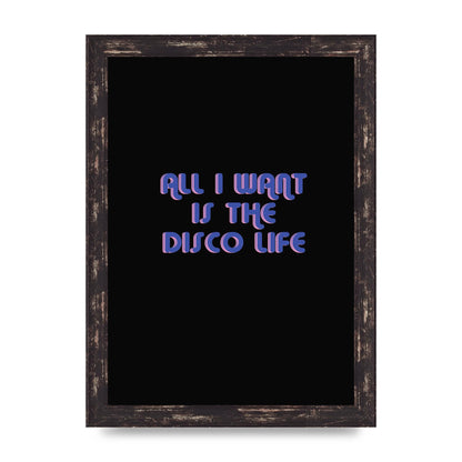 Disco Life Retro" Wall Art - A4 framed