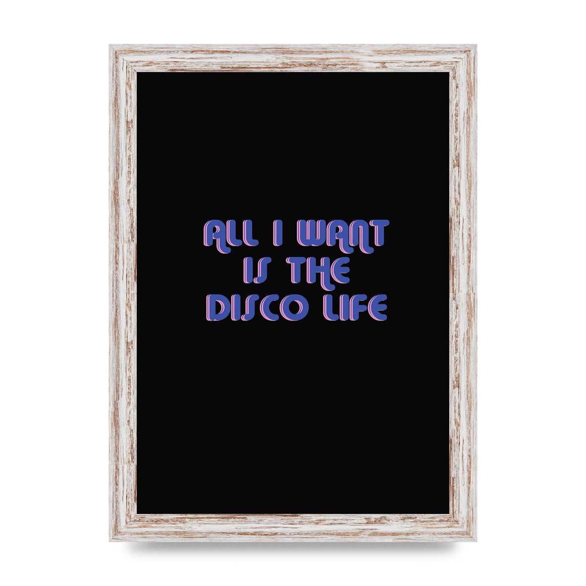 Disco Life Retro" Wall Art - A4 framed