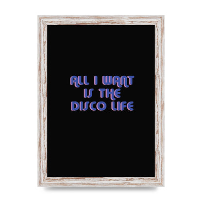 Disco Life Retro" Wall Art - A4 framed