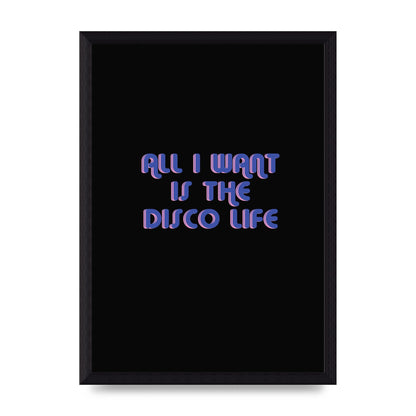 Disco Life Retro" Wall Art - A4 framed