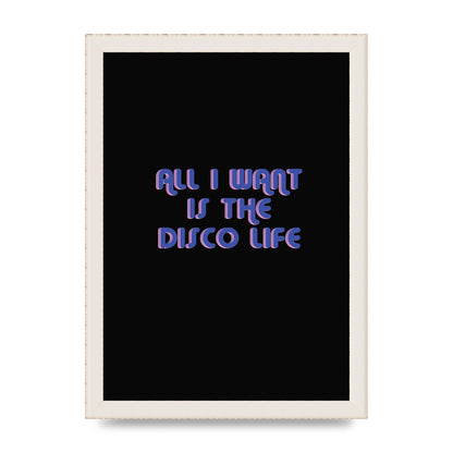 Disco Life Retro" Wall Art - A4 framed