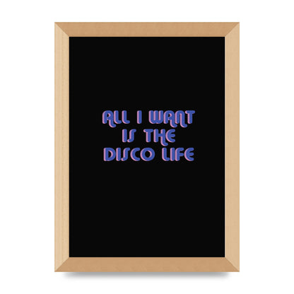 Disco Life Retro" Wall Art - A4 framed