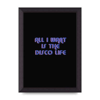 Disco Life Retro" Wall Art - A4 framed