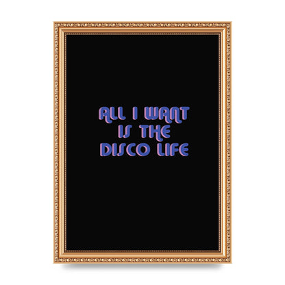 Disco Life Retro" Wall Art - A4 framed