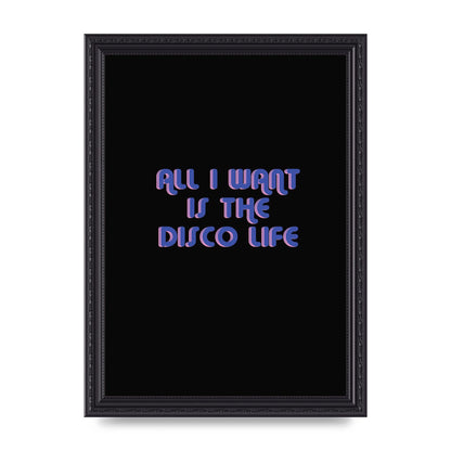 Disco Life Retro" Wall Art - A4 framed