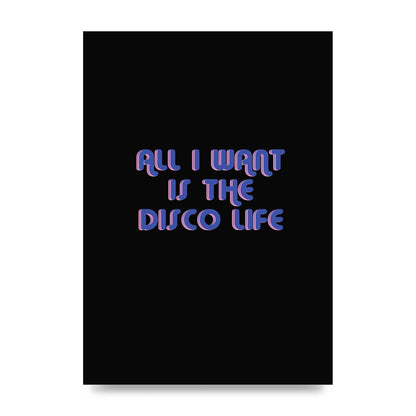 Disco Life Retro" Wall Art - unframed print
