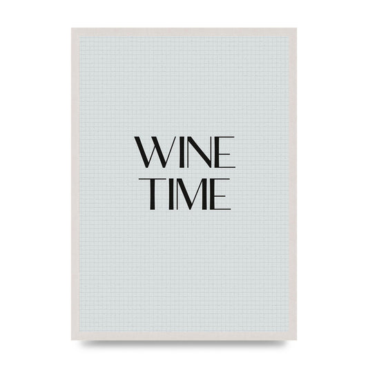 Wine Time Minimalist Mosaic Wall Art - A2 framed