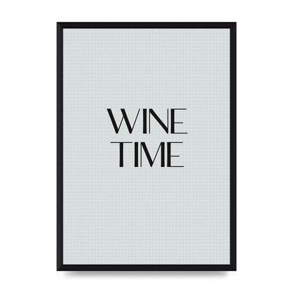 Wine Time Minimalist Mosaic Wall Art - A3 framed