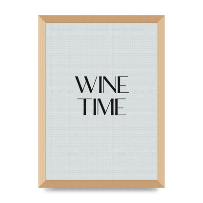 Wine Time Minimalist Mosaic Wall Art - A3 framed