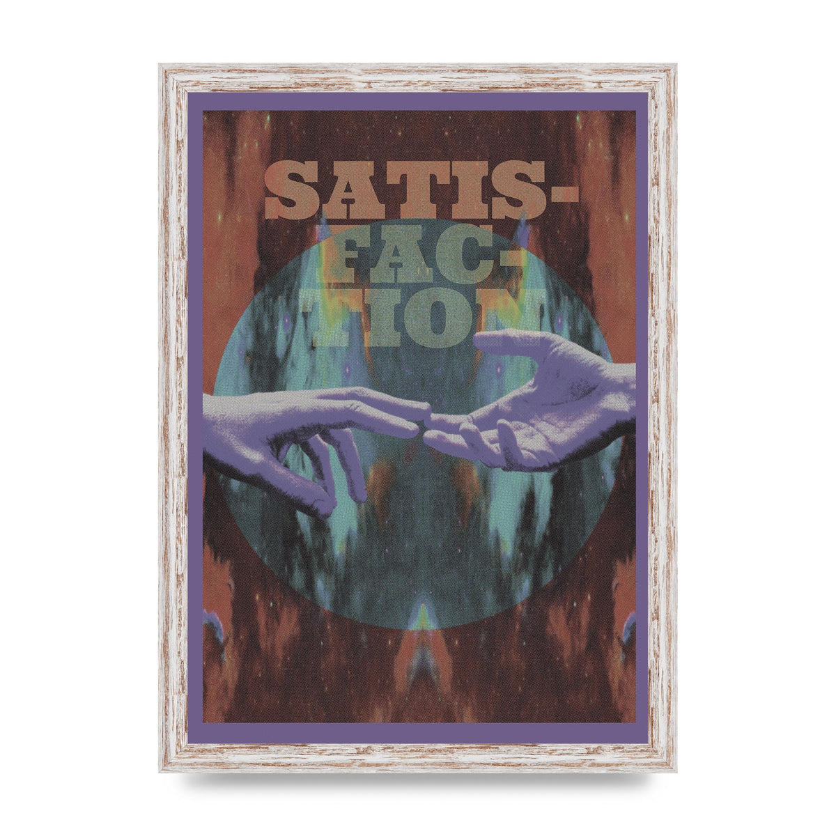 Lofi Satisfaction Hands Stars Wall Art - A3 framed