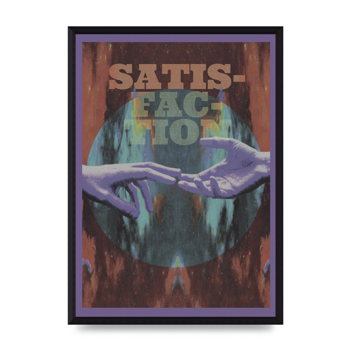 Lofi Satisfaction Hands Stars Wall Art - A3 framed