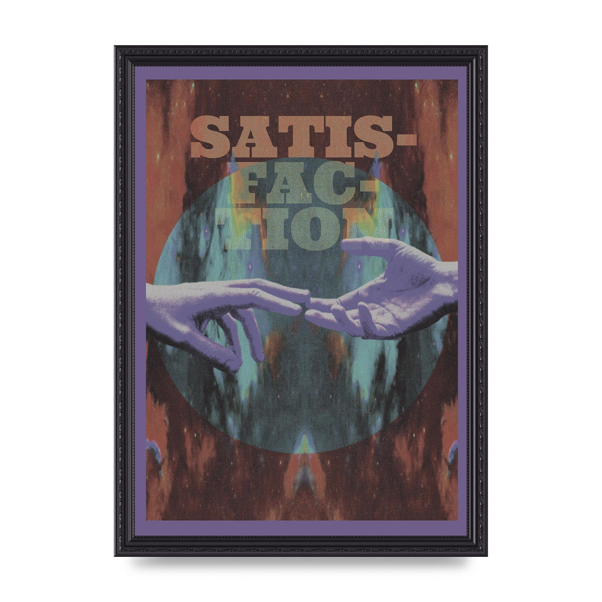 Lofi Satisfaction Hands Stars Wall Art - A3 framed