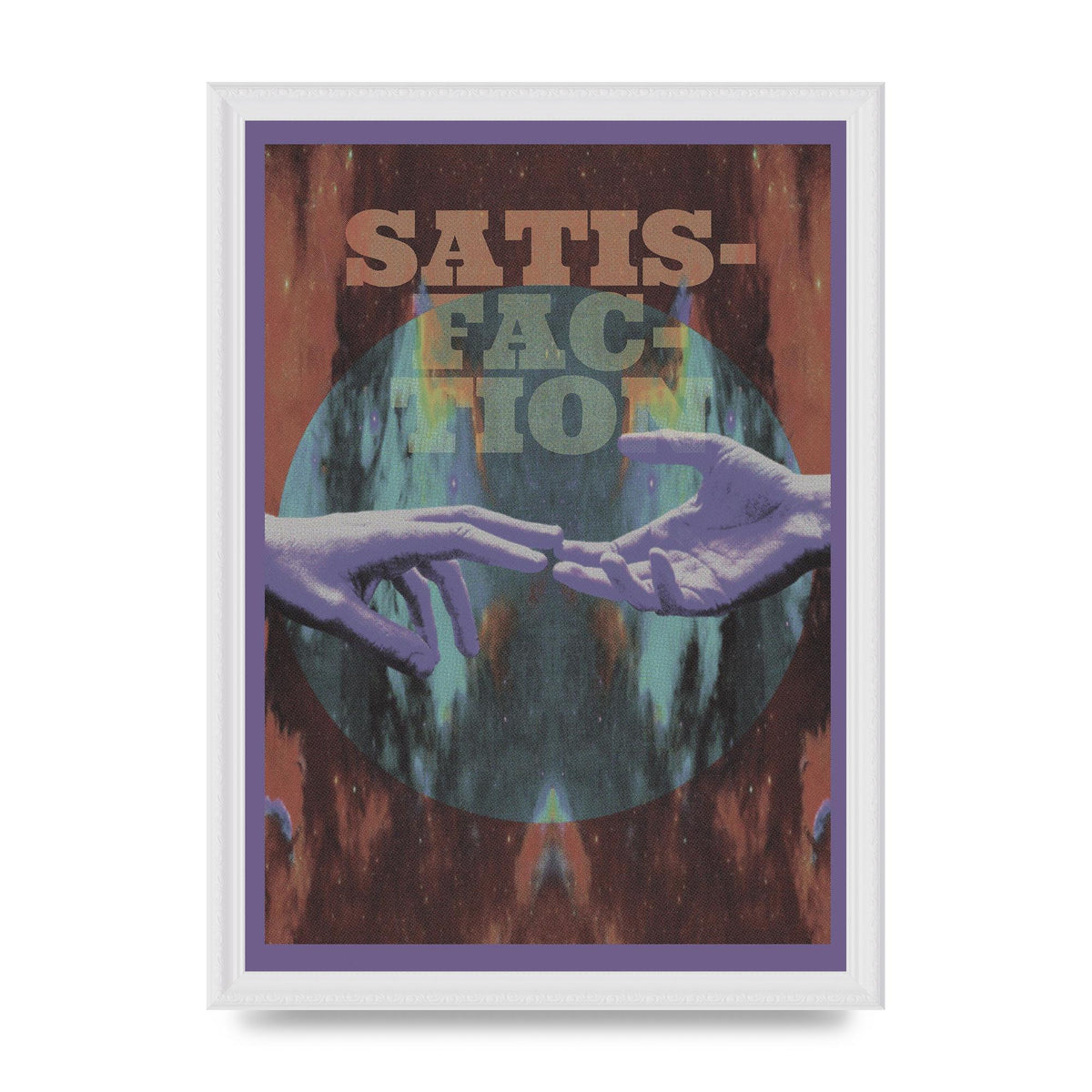 Lofi Satisfaction Hands Stars Wall Art - A3 framed