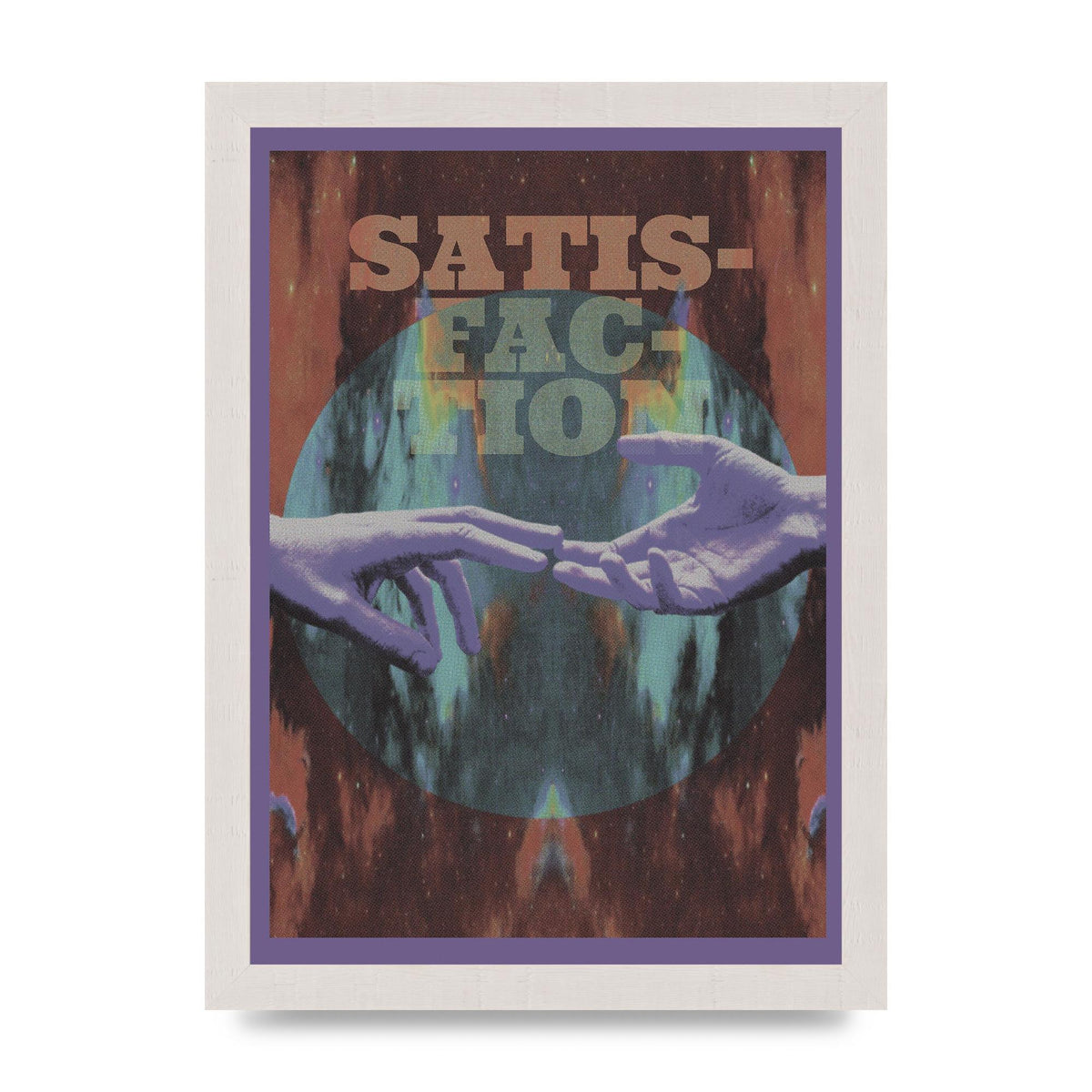 Lofi Satisfaction Hands Stars Wall Art - A4 framed