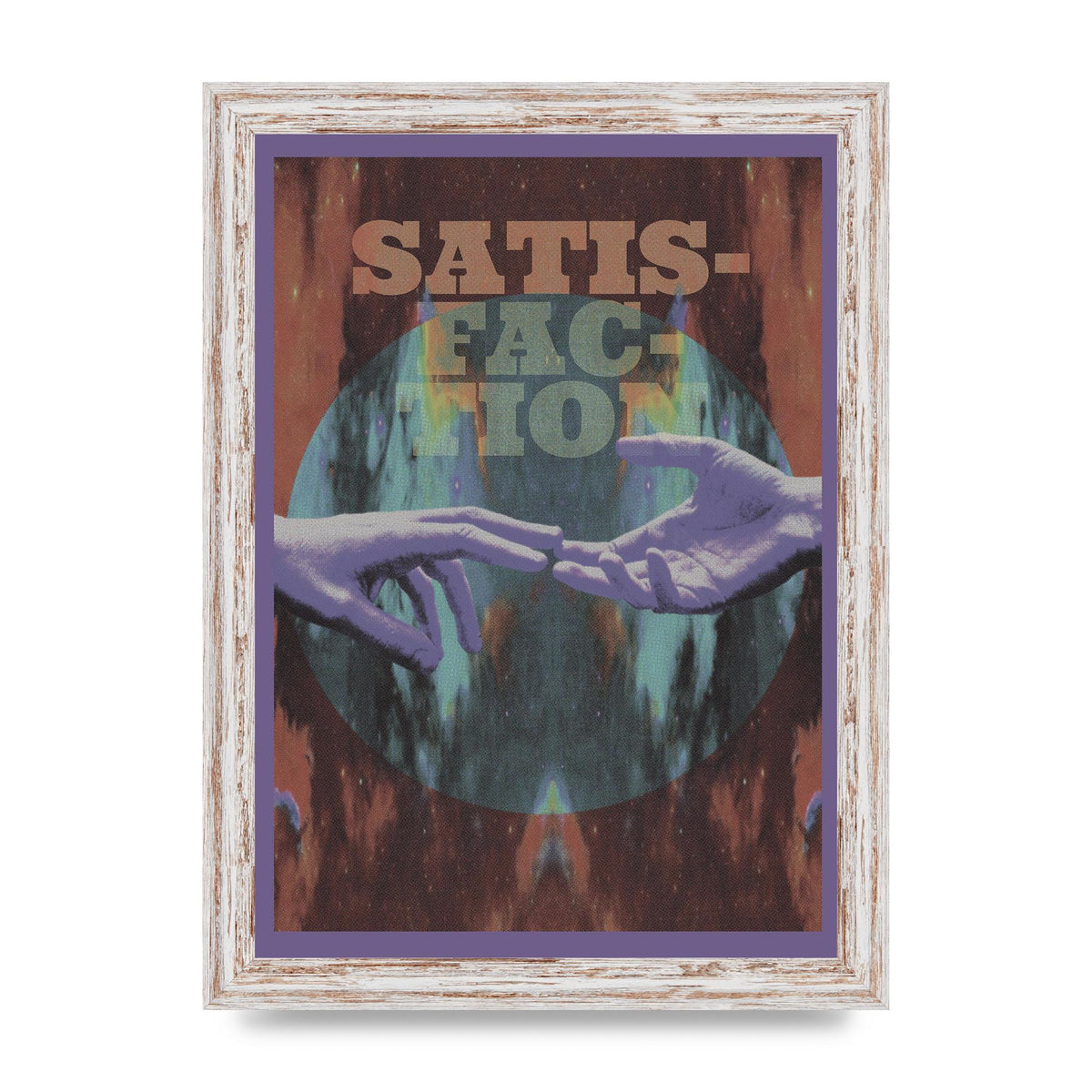 Lofi Satisfaction Hands Stars Wall Art - A4 framed