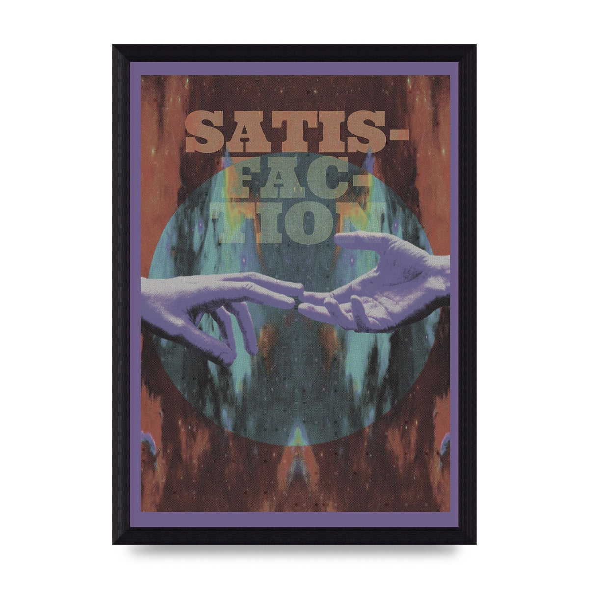 Lofi Satisfaction Hands Stars Wall Art - A4 framed
