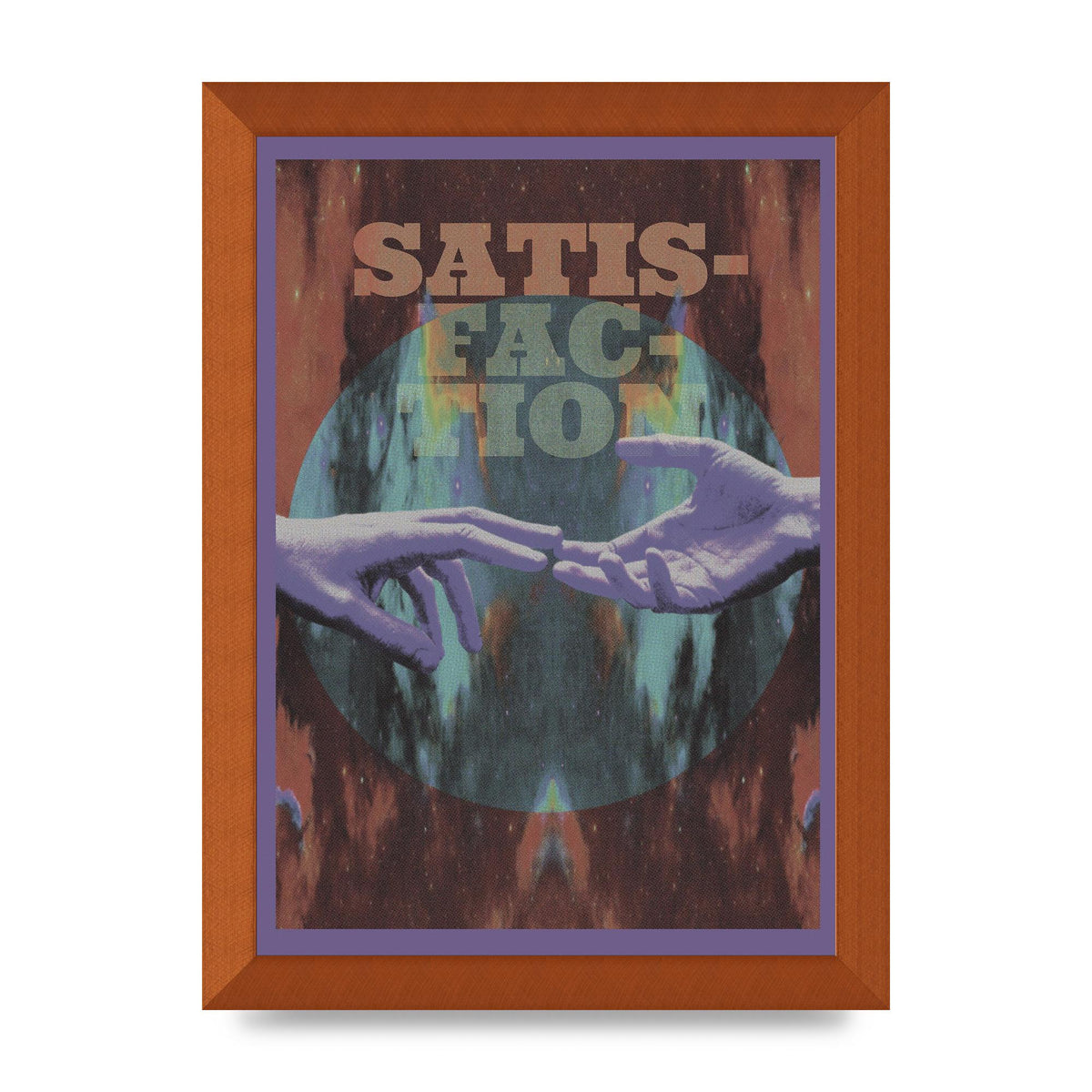 Lofi Satisfaction Hands Stars Wall Art - A4 framed