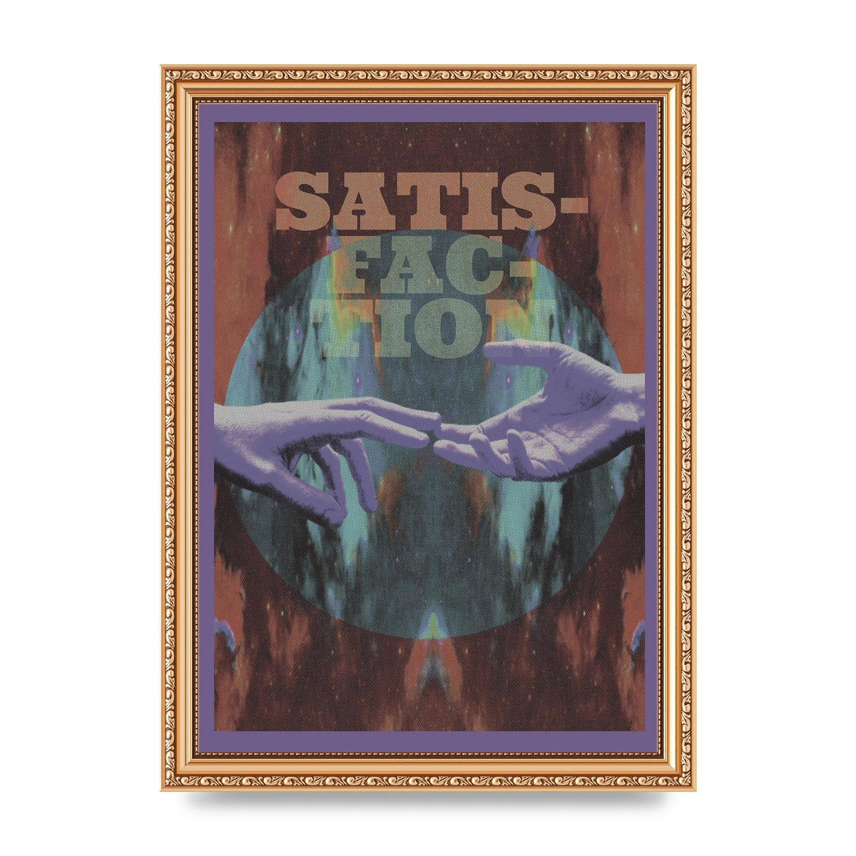 Lofi Satisfaction Hands Stars Wall Art - A4 framed