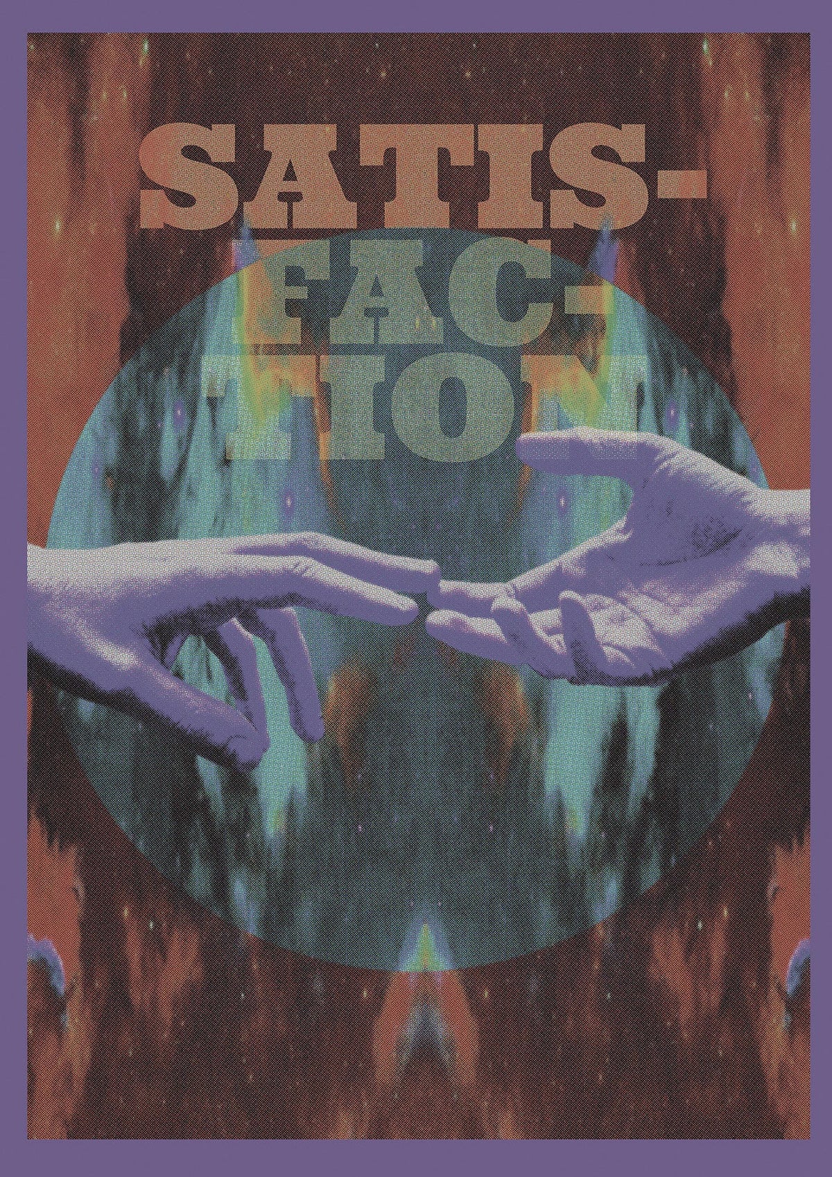 Lofi Satisfaction Hands Stars Wall Art - detail