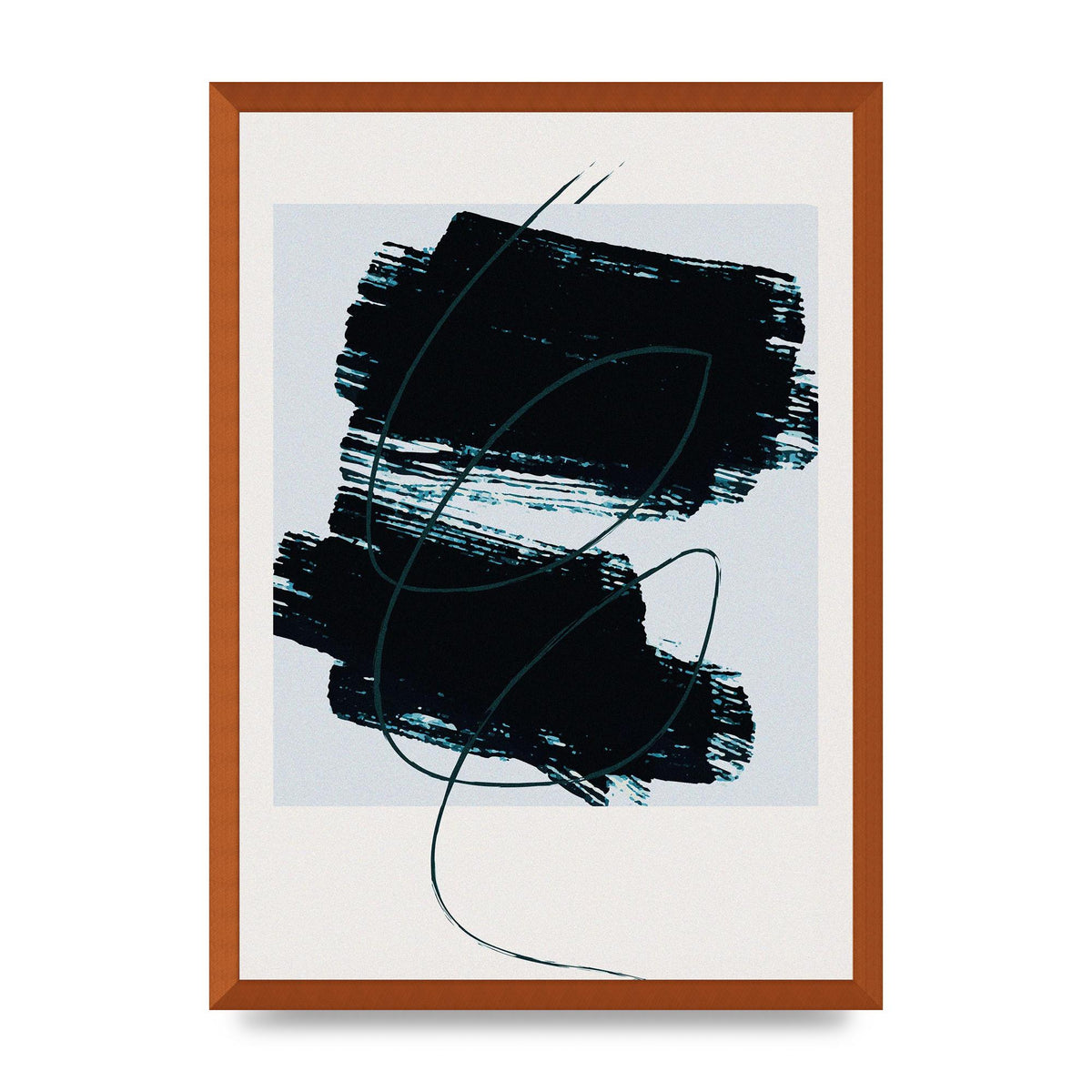 Abstract Painted Square Art For The Home - A2 framed