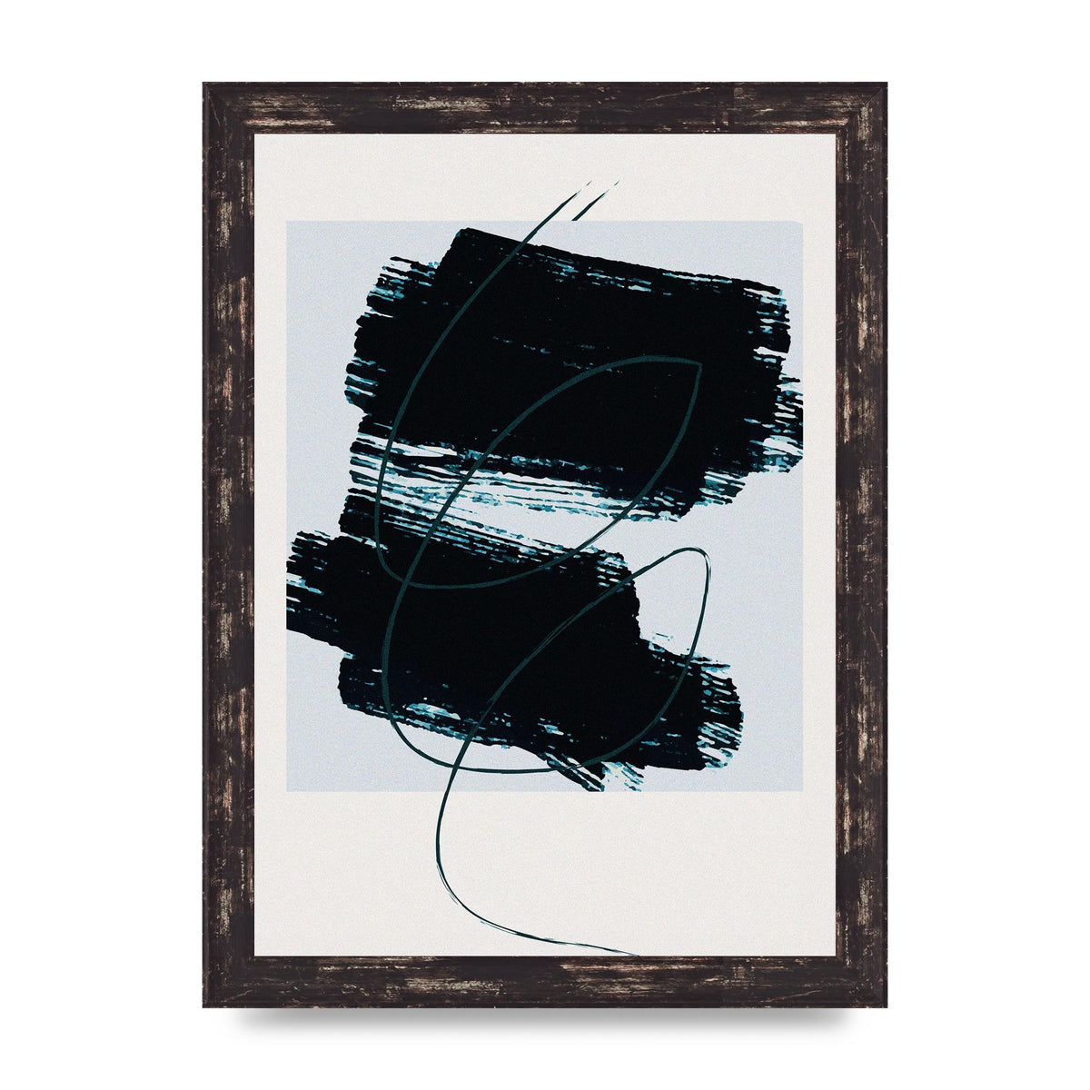 Abstract Painted Square Art For The Home - A4 framed