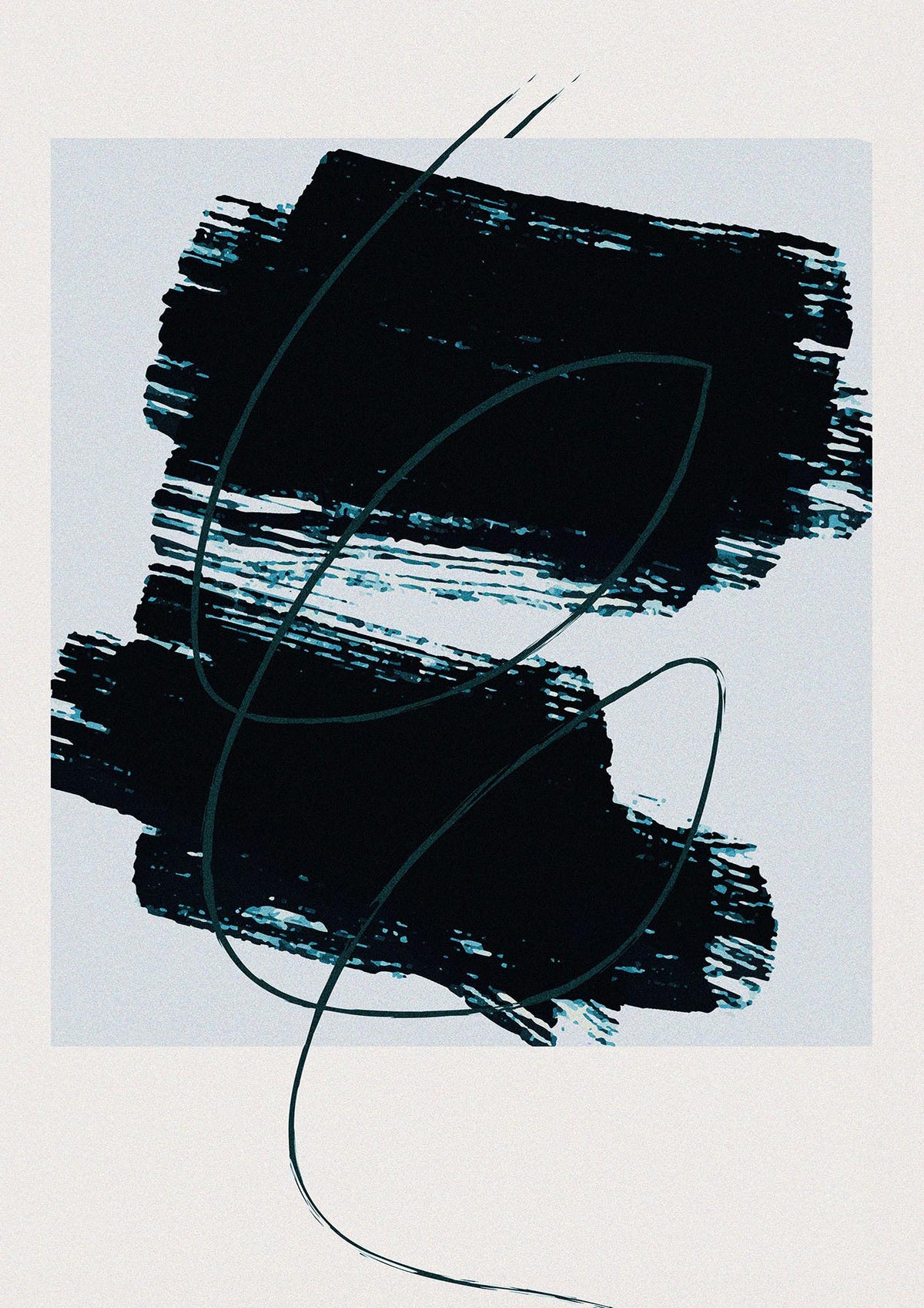 Abstract Painted Square Art For The Home - detail