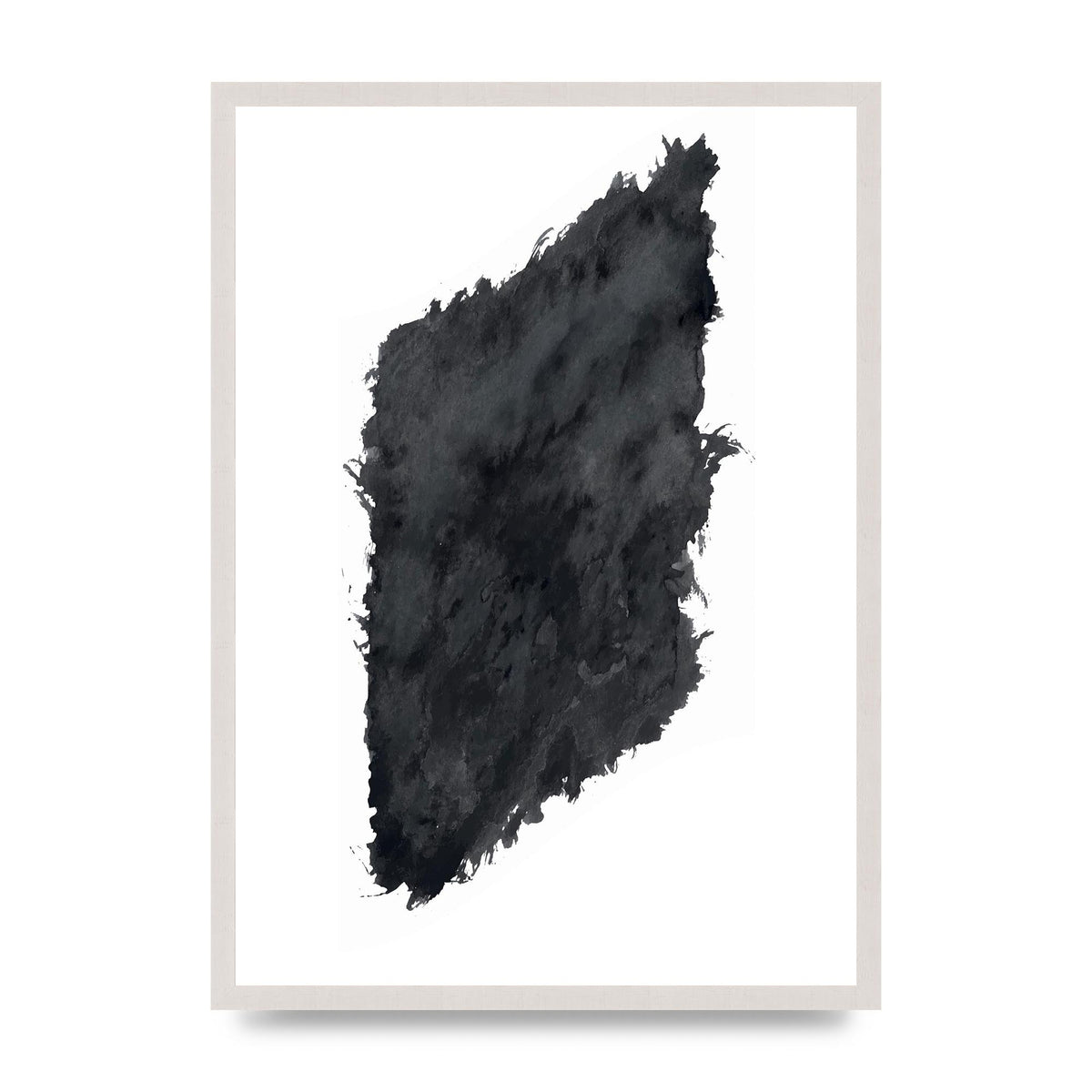 Abstract Painted Shape Black White Printed Poster - A2 framed