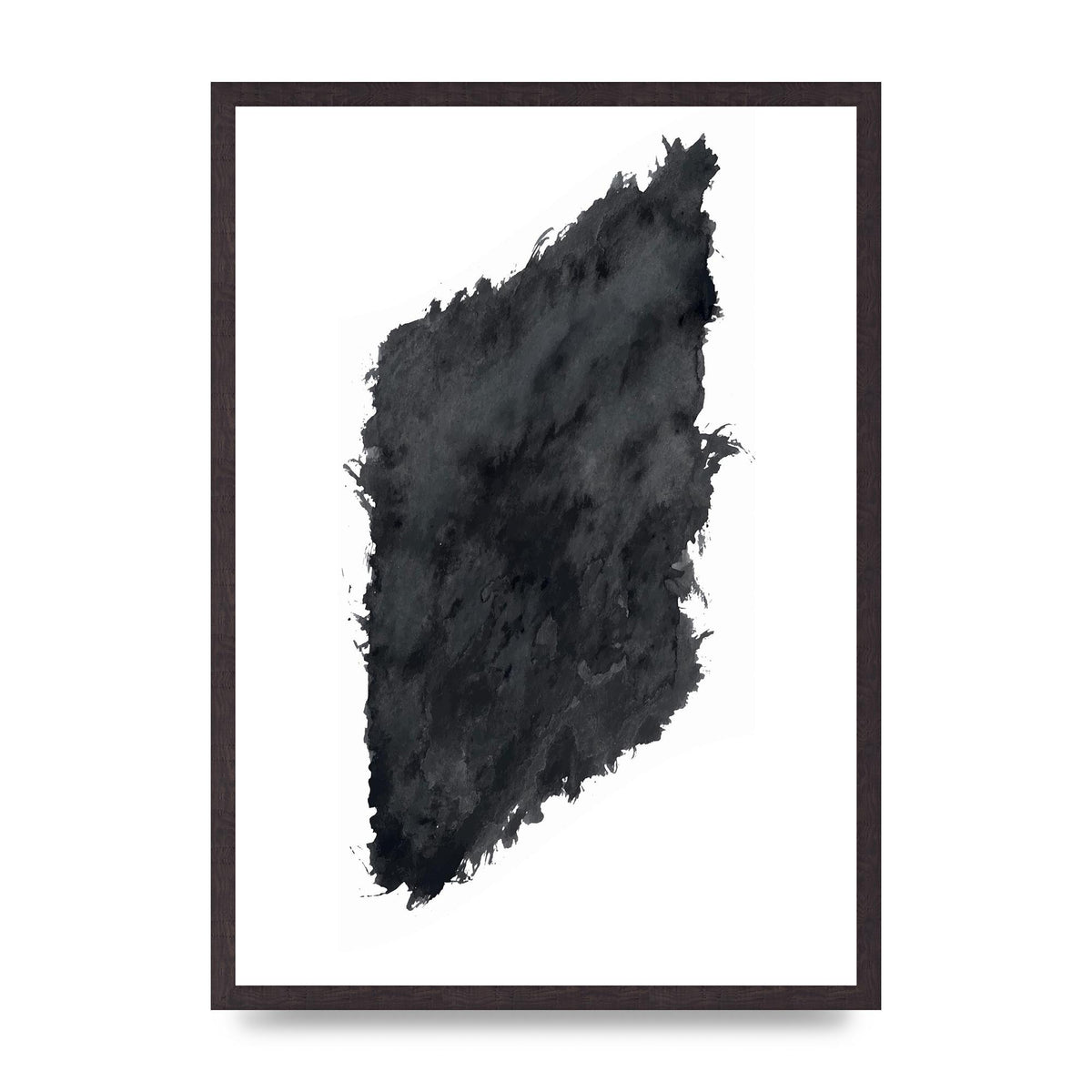 Abstract Painted Shape Black White Printed Poster - A2 framed