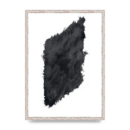 Abstract Painted Shape Black White Printed Poster - A2 framed