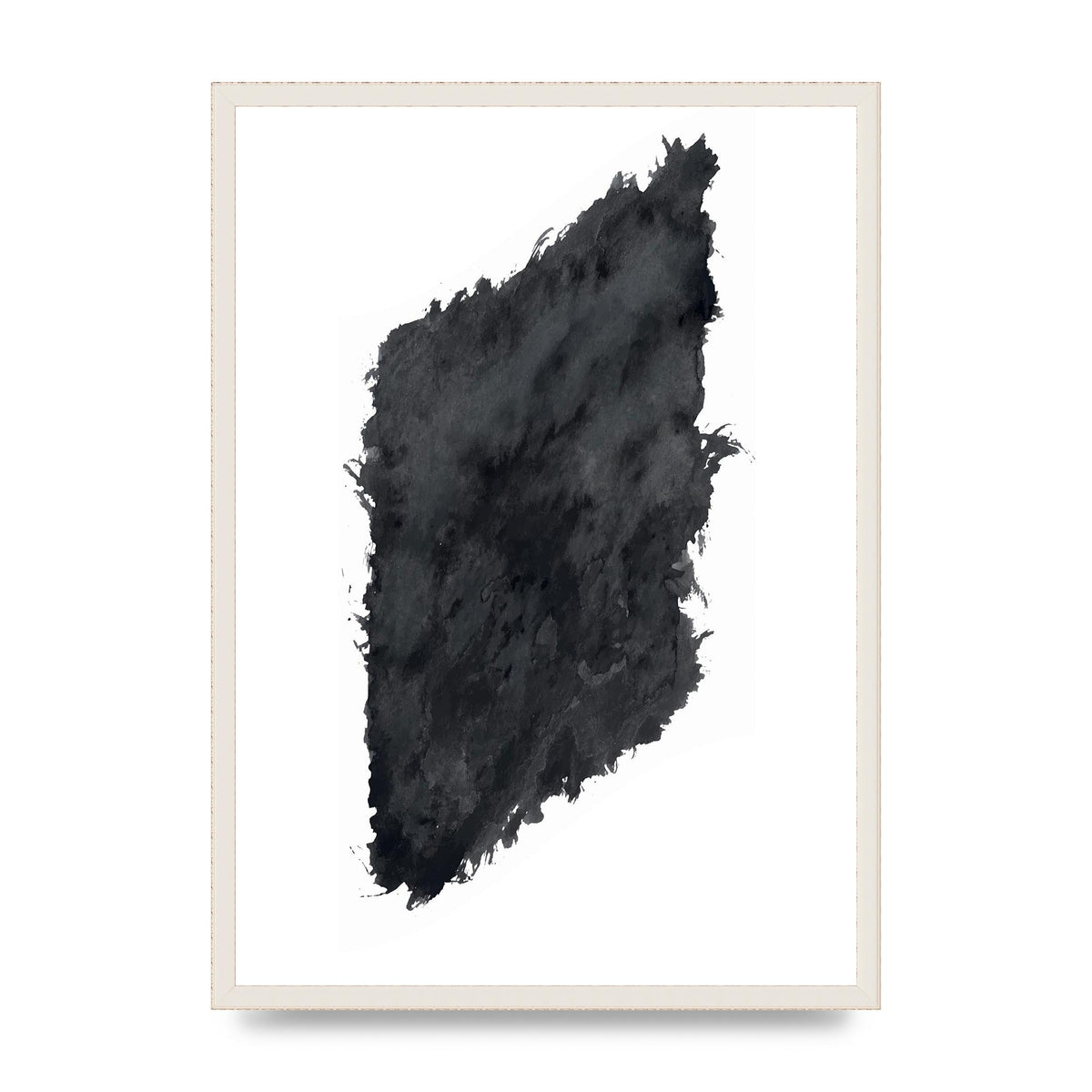 Abstract Painted Shape Black White Printed Poster - A2 framed