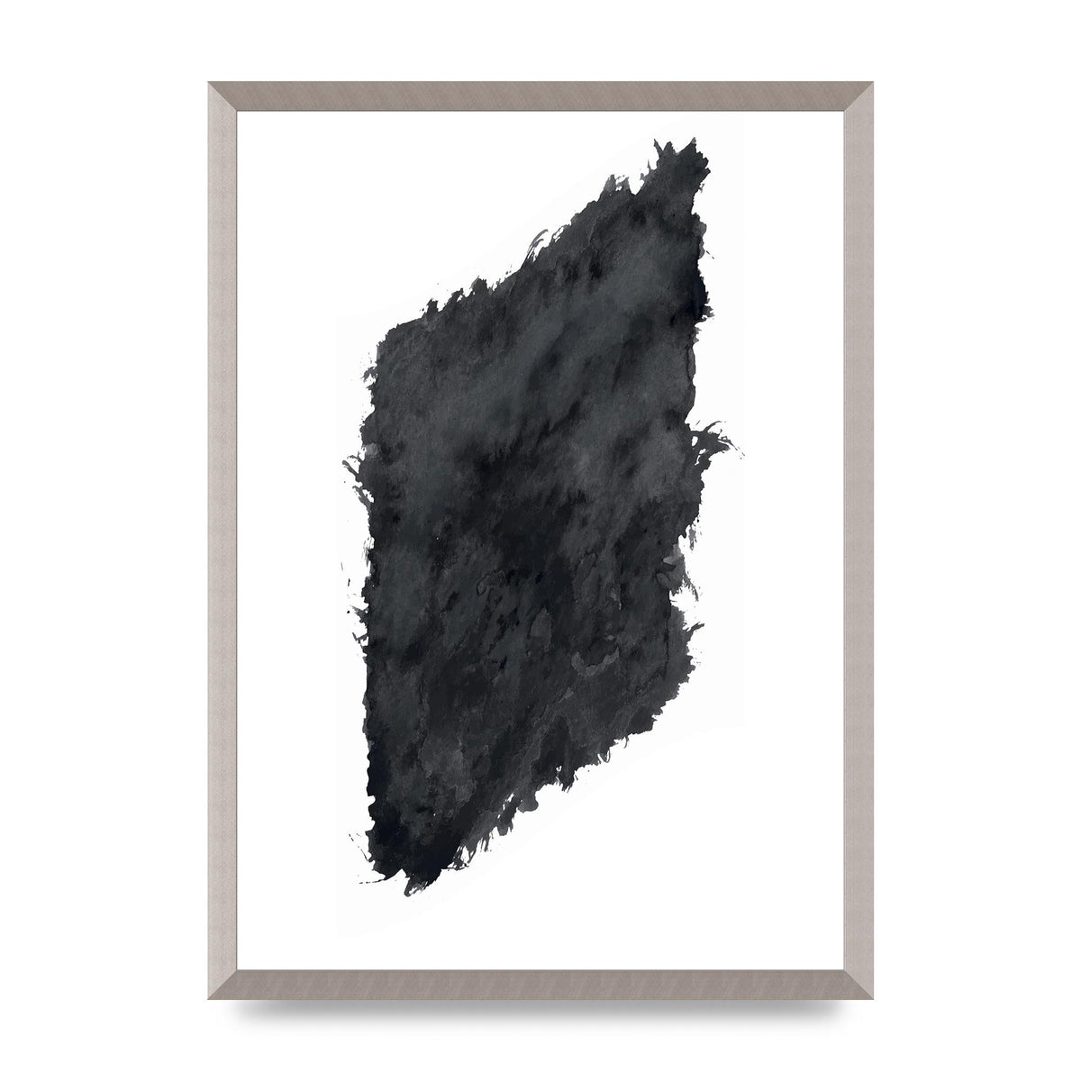 Abstract Painted Shape Black White Printed Poster - A2 framed